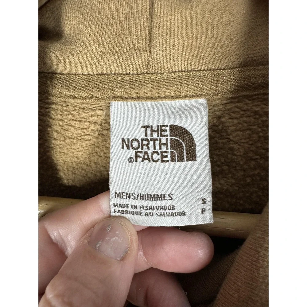The North Face Hoodie Mens Small Brown Tan Pullover Fleece‎ Kangaroo Pocket